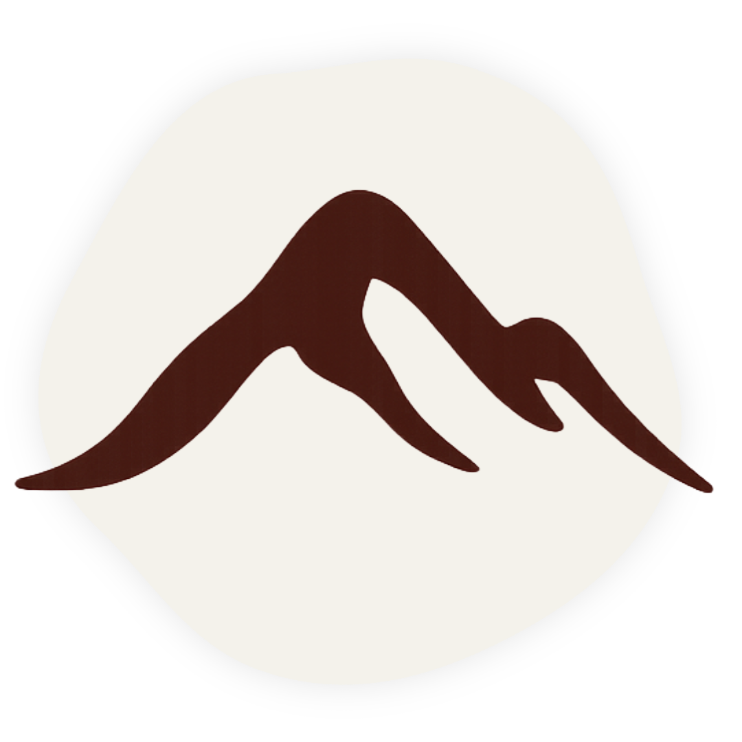 Brown abstract mountain shape on a white background